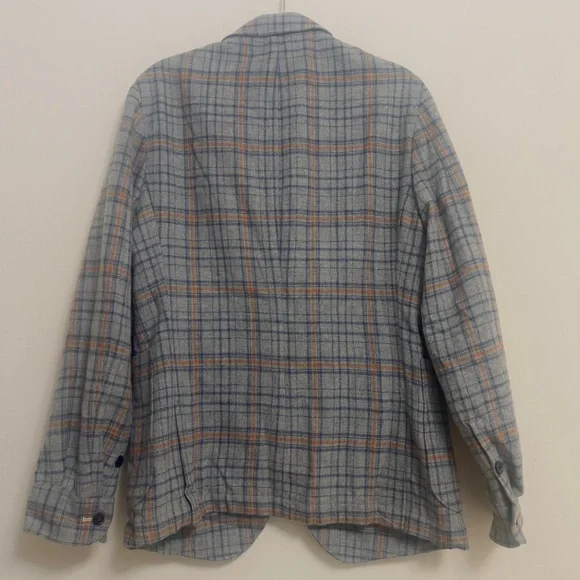 Men’s Gray & Orange Plaid Blazer – Size Small, New